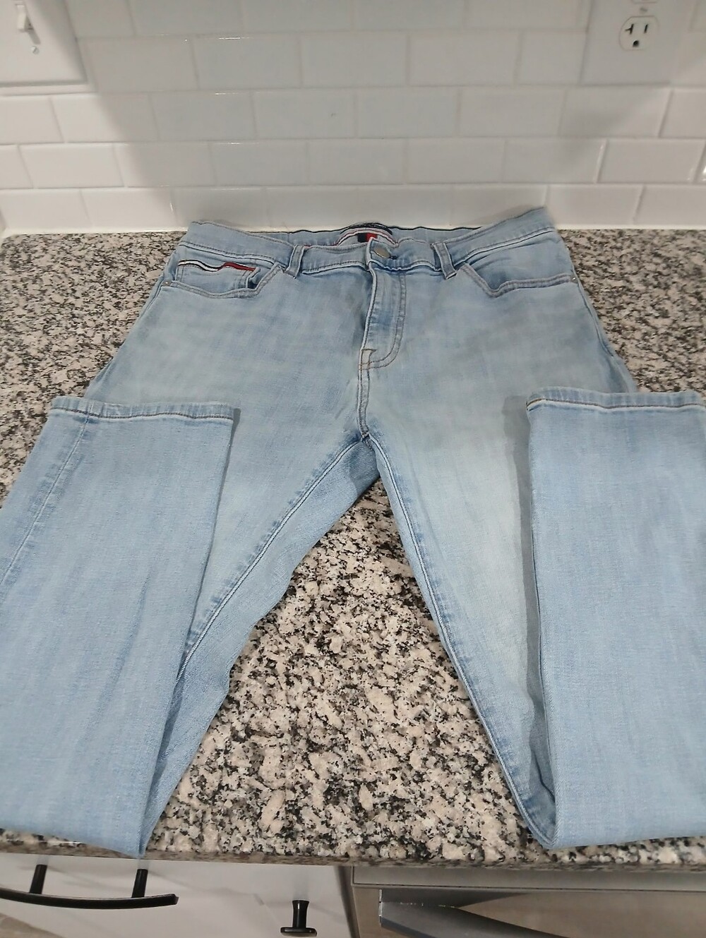 Tommy Hilfiger Mens Light Blue Skinny Jeans
